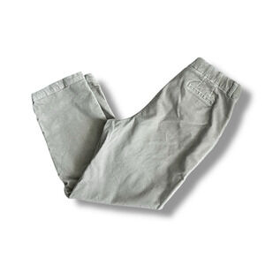 Talbots Petites Women's Stretch Cream Color Corduroy Flat Front Wide Leg 12P